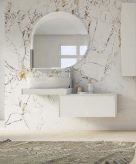 Консоль подвесная Cezares 120x8 Bianco Opaco Tavolone 41786